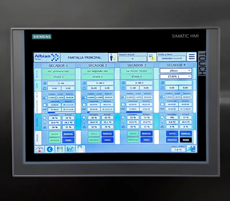 Drying process results