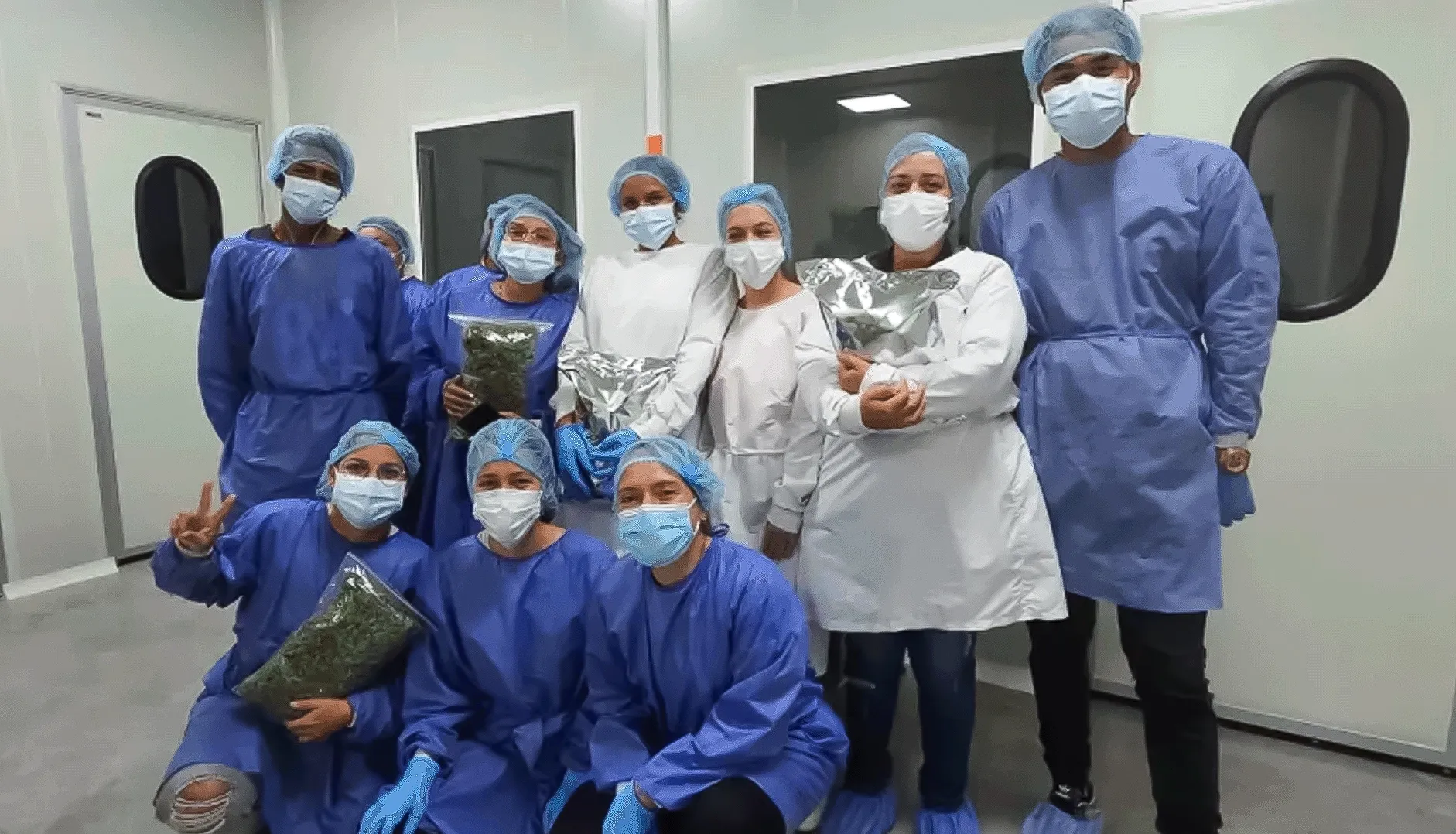 Groqo team in clean room attire